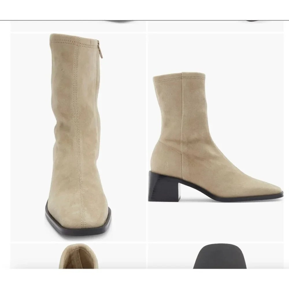 & OTHER STORIES Paulina Square Toe Boot Beige Womens Size US 4